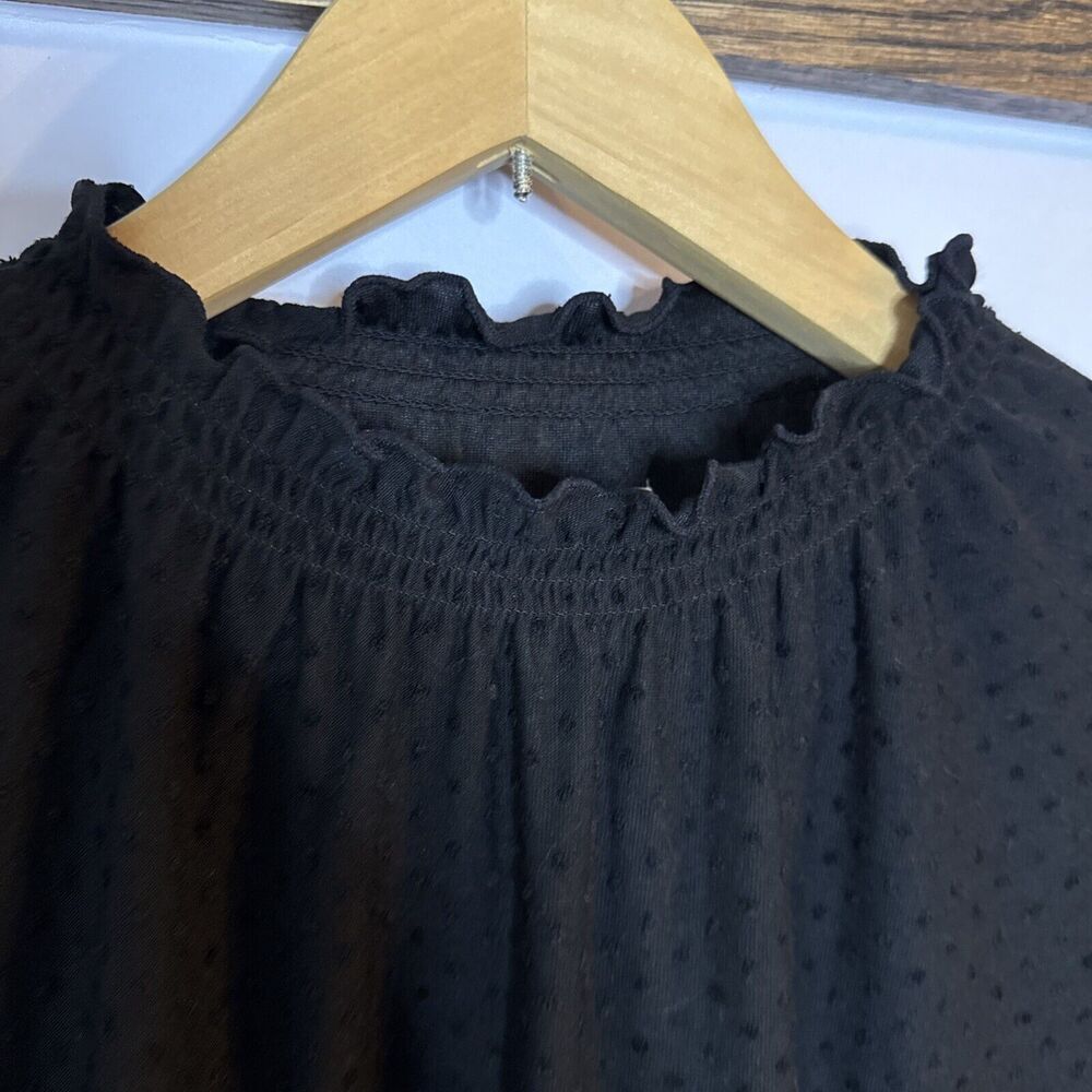 Madewell Polka Dot‎ Mock Neck Blouse Womens XS Ruffle Oversized Boxy Old Money - Picture 5 of 11